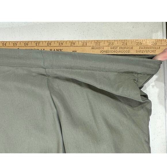 J Jill Wide Leg Cropped Pants Size 3X Sage Green 100% Tencell Lyocell Elastic - Picture 7 of 9